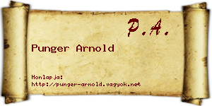 Punger Arnold névjegykártya